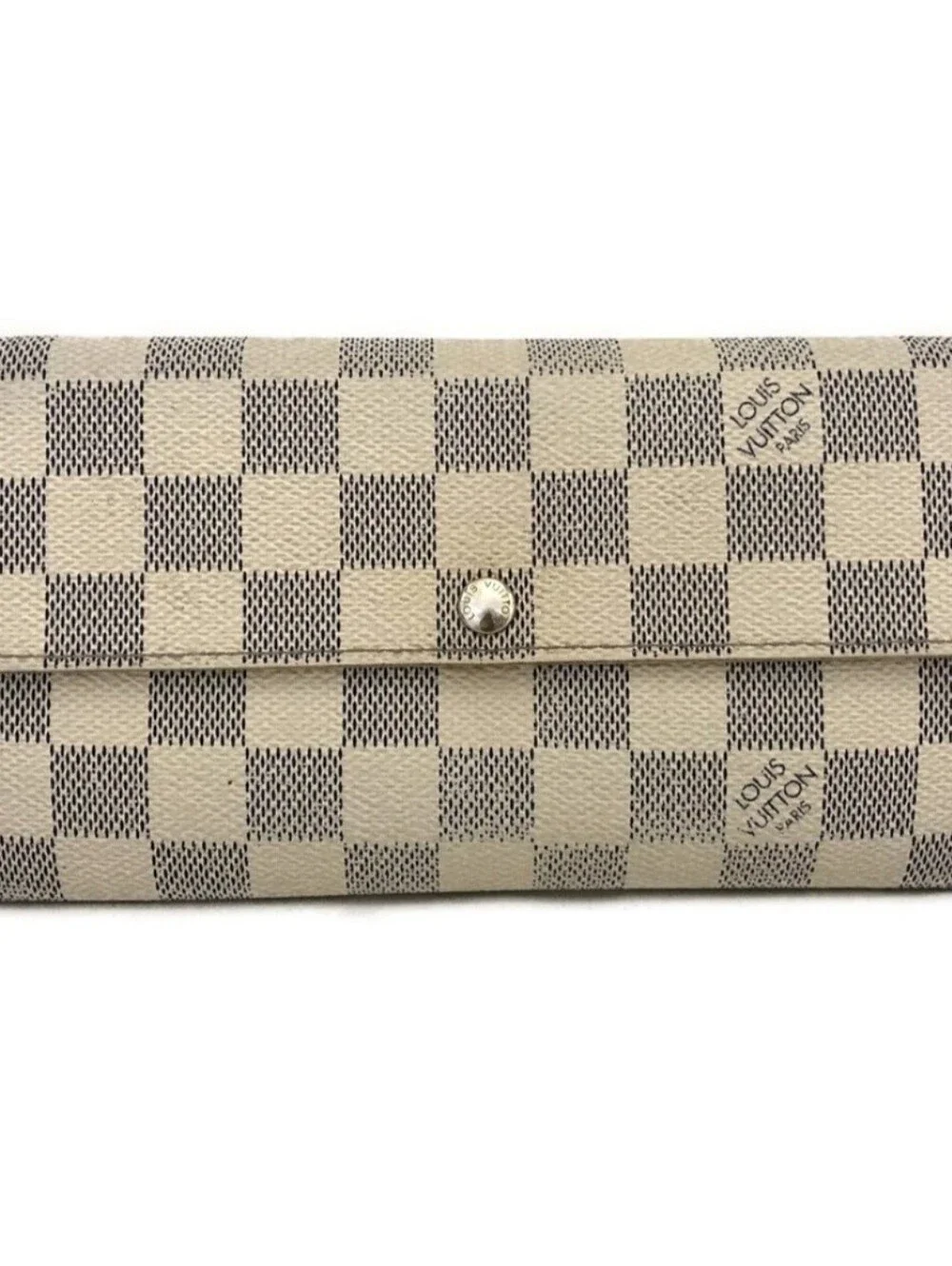 Authentic Louis Vuitton Damier Azur Porte Feuille Sarah Long Bifold Wallet